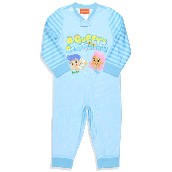 Nickelodeon Toddler Boys' Bubble Guppies Union Suit Footless Sleep Pajama (3T) Turquoise