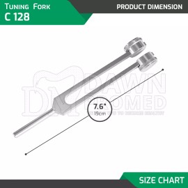 DawnProMed 5 Pcs Reflex Taylor Hammer, Scissor, Penlight & Tuning Fork 128, 512 German Gr