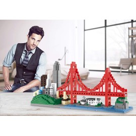 Gift Architecture Skylines: San Francisco Model Building Set Model Kit and Gift for Kids and Adults ,Micro Mini Block 1610pieces （with Color Package Box）