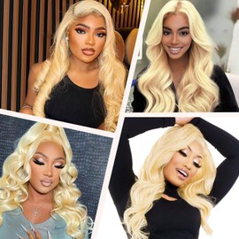 SOSEXY 28 Inch Blonde Lace Front Wigs Human Hair 613 Wigs Human Hair Frontal 13x6 180% Density Body Wave Lace Front Wigs Natural Hairline 13x6 Pre Plucked HD Lace Frontal Wig