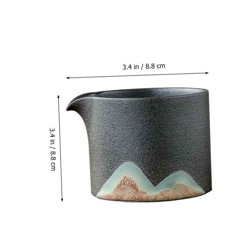 GRIRIW Japanese Style Black Pottery Tea Set Tea Pitcher Patterns