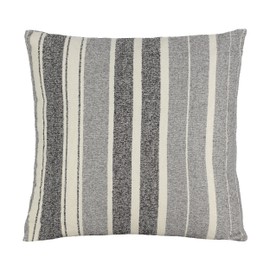 EGLO LIVING Chevery Decorative Couch Cushion in Industrial Vintage Design, Striped Decorative Cushion Made of Cotton and Polyester in Grey and Cream, Cushion Cover with Insert, Sofa Cushion 45 x 45 cm