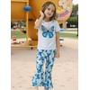 OLMRJKD Kids Toddler Girl Clothes Outfits Short Sleeve Butterfly Graphic