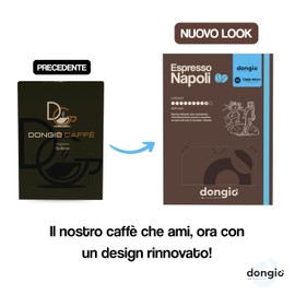 Dongiò Caffè Espresso Napoli - 50 Easy Serving Espresso Pods (ESE 44mm) - Dark Roast Coffee (Intensity 9/10) - Roasted and Blended in Italy