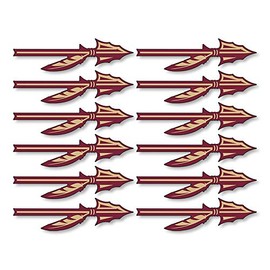 Sheet of 12: Arrowhead Shaped Stickers (Football Helmet Decal Seminole Player (1 x 2 inch)