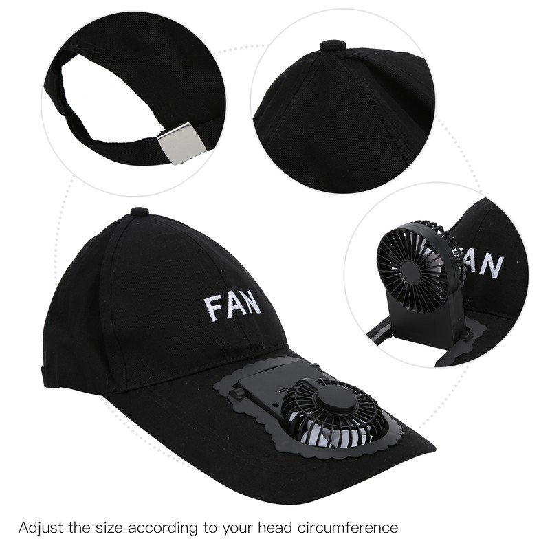 Portable USB Rechargeable Fan Hat Adjustable Adult Unisex Sun UV