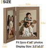decorUhome Double 4x6 Picture Frame Vertical, Engineered Wood Bifold Photo