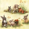 20 napkins, Easter motifs, cute rabbits/animals, 33 x 33 cm