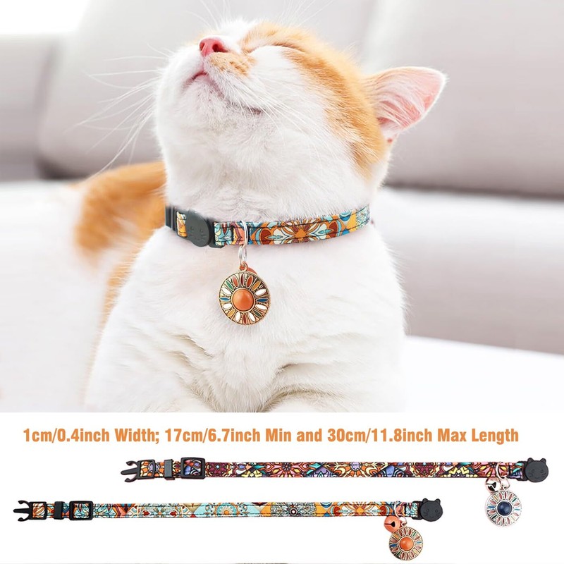 IDOLPET 2 Pack Cat Collar Breakaway Cat Collar Set with