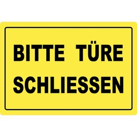 Metal Sign 20 x 30 cm Please Close the Door Sign Yellow Tin Sign