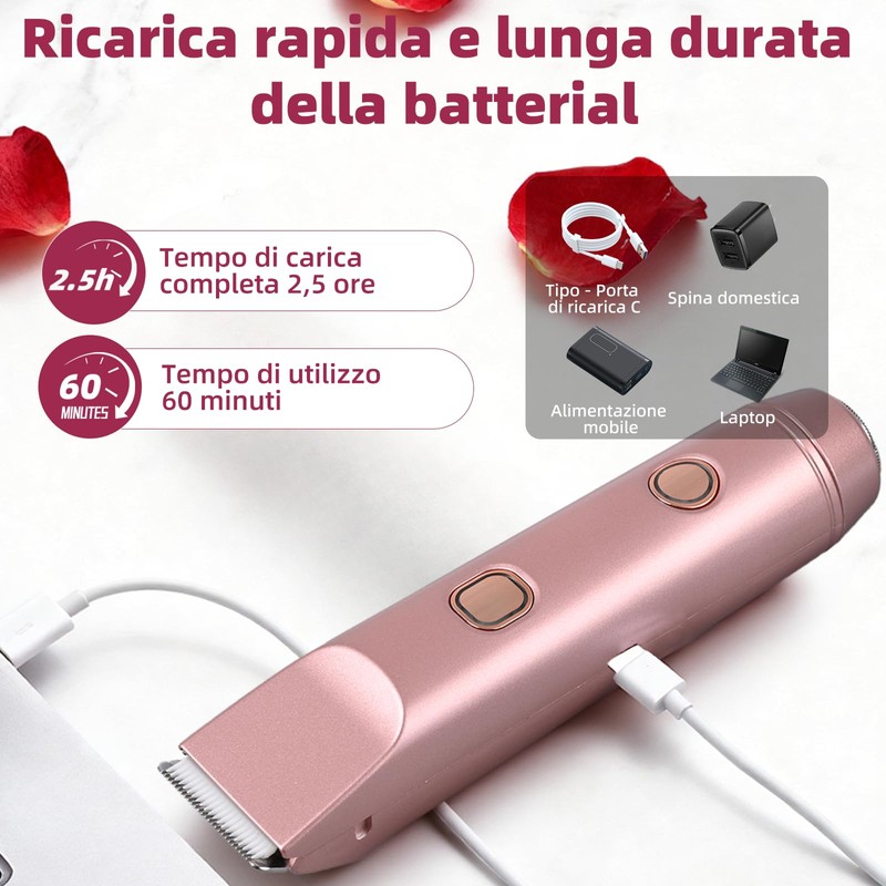 Carehabi 2 in 1 Rasoio Elettrico Donna & Bikini Trimmer