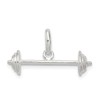 Sterling Silver Barbell Charm Pendant Weightlifting