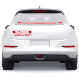 BAVAHA I Learned to Drive from Playing Video Games Bumper Sticker Funny New Driver Sticker Anxious Driver Gamer Driver Race Car Bumper Sticker Fast Speed Racing Vinyl Car Stickers [11.5"X3"]