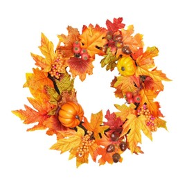 Autumn Maple Leaf Wreath 30cm with Pumpkins And Berries
