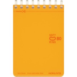 Kokuyo Memo Soft Ring, B Ruled with Dots, A7, 80 Pieces, Orange Mes-SV378BT-YR