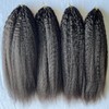 Kinky Straight Feather Crochet Human Hair Extension Yaki Wave Pre
