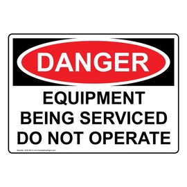Danger Equipment Being Serviced Do Not Operate OSHA Safety Sign, 14x10 in. Magnetic for Electrical Industrial Notices by ComplianceSigns