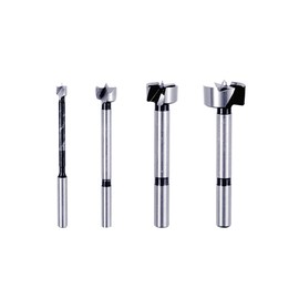 Diablo's High-Speed Steel Forstner Bit Drill Set - Ideal for All Types of Wood - 1/4" to 1" Diameter, 1/4" to 3/8" Shank, 3-1/2" Length, 4 Pieces - FB-104