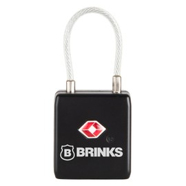BRINKS – 1-1/8” TSA Approved Luggage Travel Padlock – Mini Keyed Luggage and Suitcase Lock with Zinc Body and Flexible Cable Shackle
