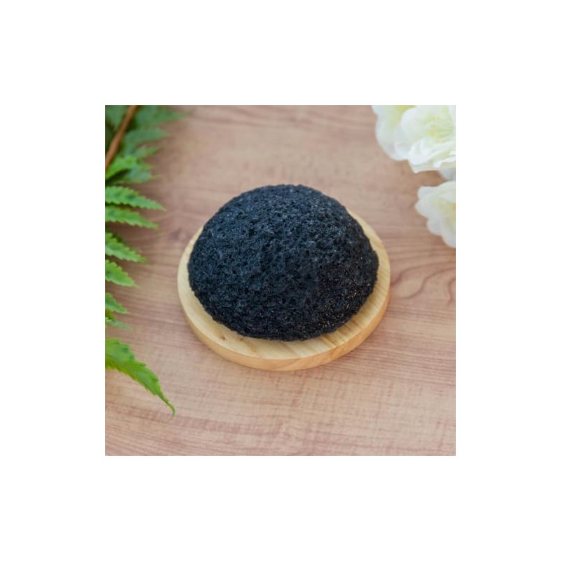 IPPINKA Esponja Konjac Natural - Infundida con Carbón Binchotan -