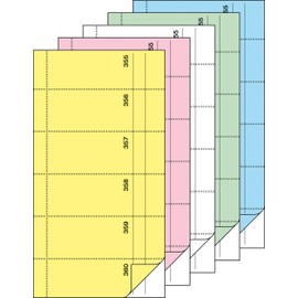Sigel BO082 Voucher Book 5x 360 Tickets 5 Colours Assorted with Blue Paper 105 x 200 mm 2 x 60 Sheets