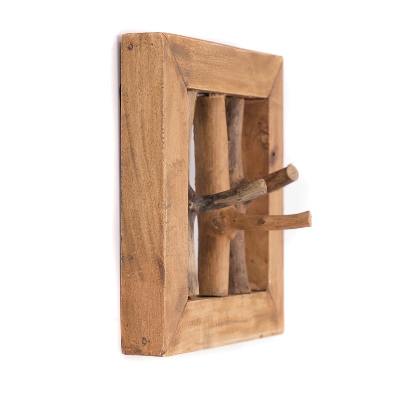 CREEDWOOD Leonor 25 Wall Coat Rack, Mahogany Wood, 25 cm,