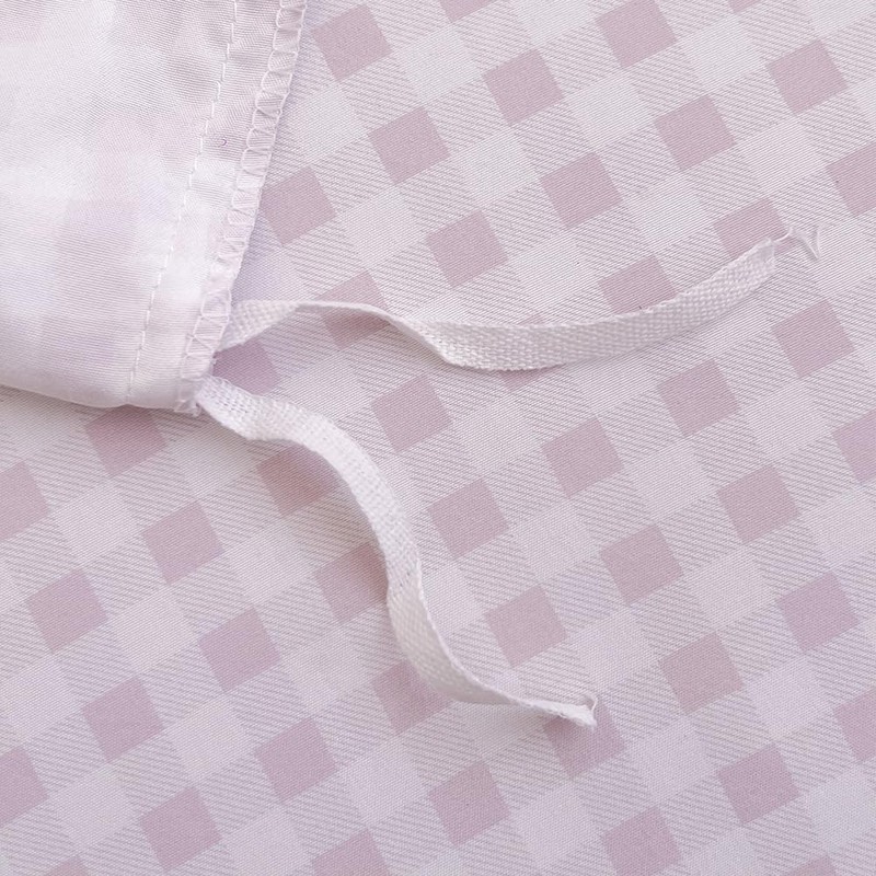 NSNLGSGC Pink Gingham Duvet Cover Set King, Grid Simple Geometric