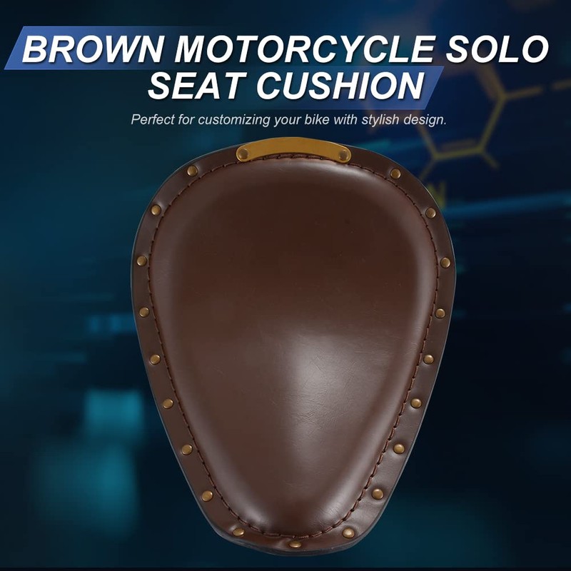 KaTur Motorcycle Solo Seat Pad Crocodile Leather Style Saddle Solo
