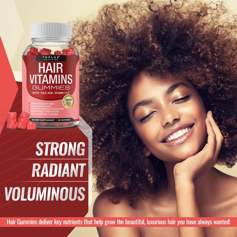 Hair Vitamins Biotin Gummies (5000 mg) Supplement for Hair, Skin