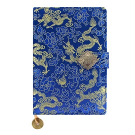 Aisi Mily Exquisite Notebook Chinese Yun Brocade Notebook Silk Hardcover Diary Journal Sketchbook Travel And Thought Blank Book-Gold Dragon