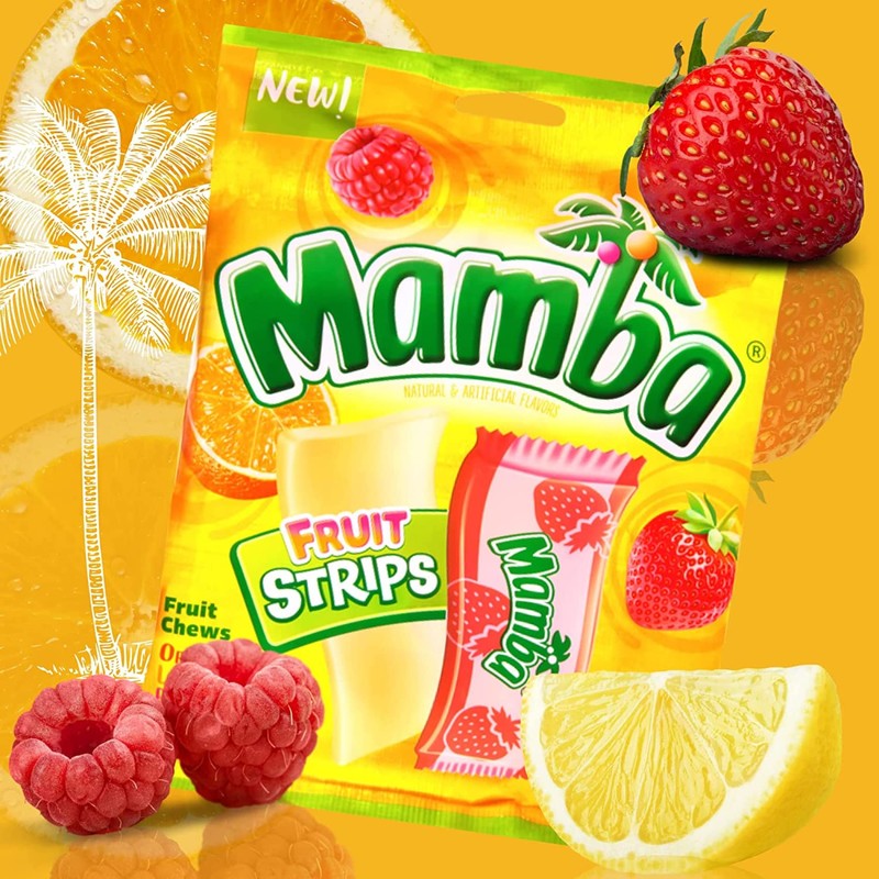 Mamba Candy Strips and Fruit Chew Sticks, Individually Wrapped Fruit