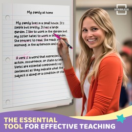 SCRIBBLEDO Giant Magnetic Notebook Paper For Classroom 24” x 30” Elementary Classroom Must Haves for Teachers Elementary Dry Erase Magnetic Lined Paper for Whiteboard Notes Lists and Handwriting