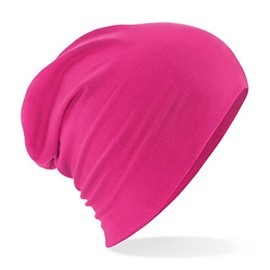 Beechfield B368 Hemsedal Cotton Slouch Beanie, fuchsia