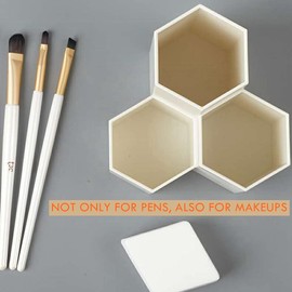 Saikvi Pen Holder for Desk Pencil Organizer for desk Pen Cup Office Stationary Organizer for Desk accessories Home/Classroom/Office (Ivory, 3-type)