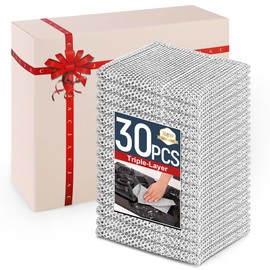 3 Layers Non Scratch Wire Dish Cleaning Supplies 30PCS - Wire Dishwashing Rag Home Essentials-Reusable Steel Wool Scrubber Washcloths,Kitchen Towels and Dishcloths Set for Pans Sinks & Cookware