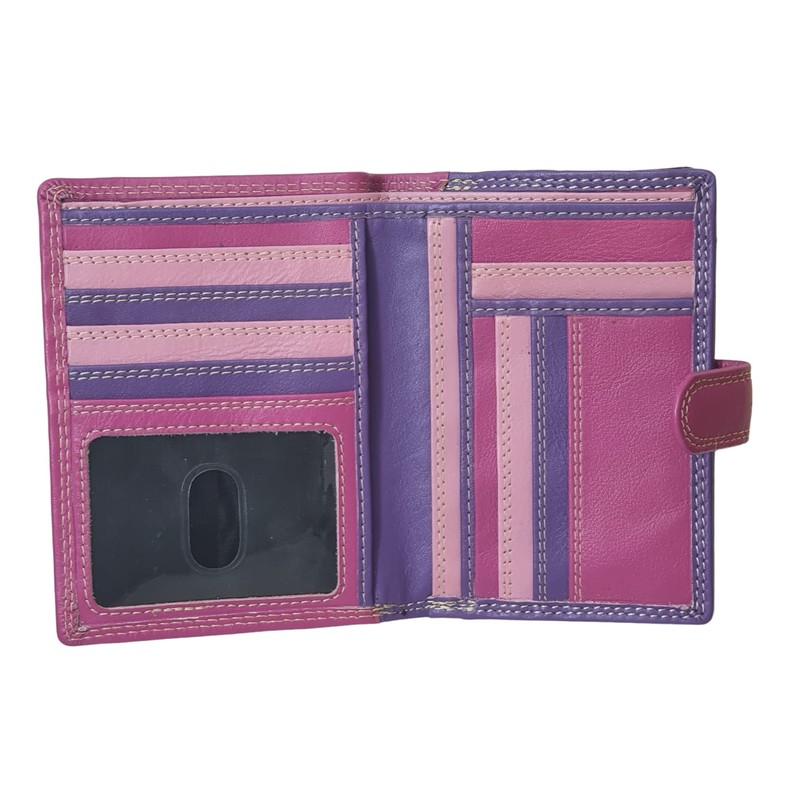 STARHIDE Womens RFID Blocking Compact Leather Multi Coloured Purse 5535