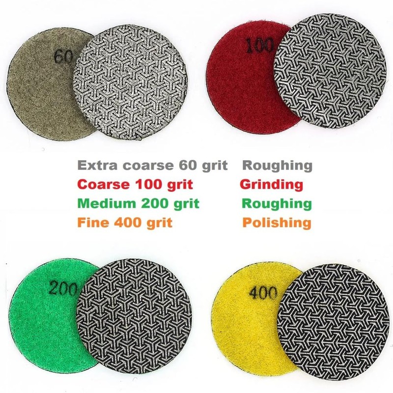 MiJunHD Electroplated Diamond Sanding Paper Sheet Pad,400Grit 2inch 50mm Grinding