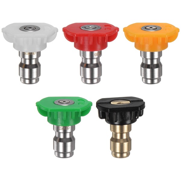 M METERXITY 5-Pack Pressure Washer Spray Nozzle Tips, Multiple Degrees