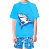 Boys Rash Guard Swimsuit UPF 50+ UV Short Sleeve Shark