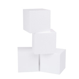4, 5 & 6" Cubes of Hard Foam by Silverlake Craft - 5x5x5 4-Pack - Blocks of EPS Polystyrene for DIY, Party Centerpiece Projects, Floral and Gift Basket Stuffer