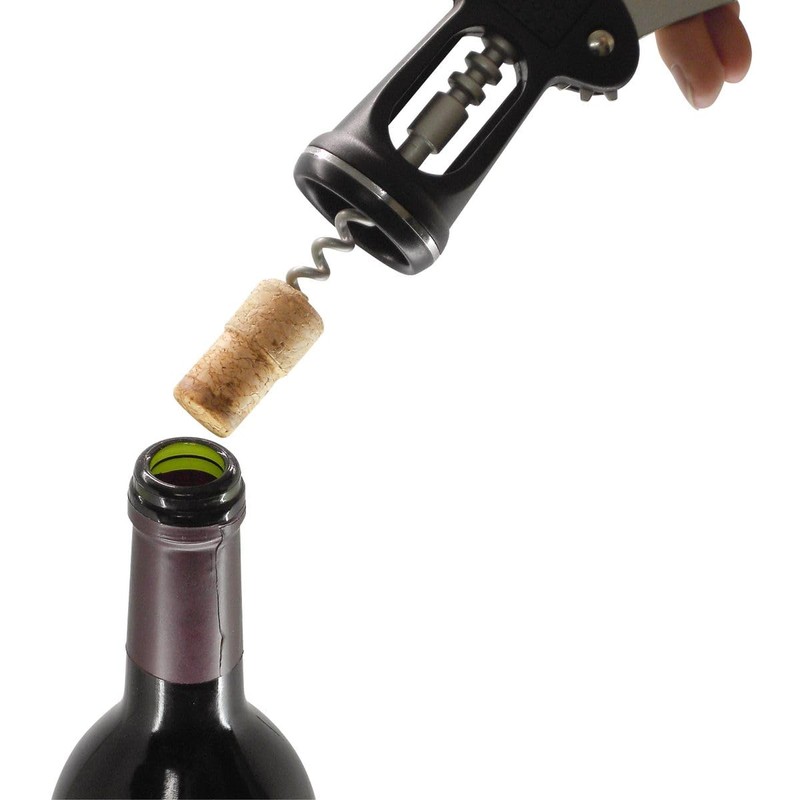 Fackelmann Corkscrew and Bottle Opener, Grey/Black, 17 x 12 x