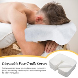 RNGWAPER Pack of 200 Face Cushions for Massage Table, Nose Slot Cloths, Massage Table, Disposable Cushion for Headrest of Massage Table, Disposable Headrest Cover for Massage Table and Treatment Table