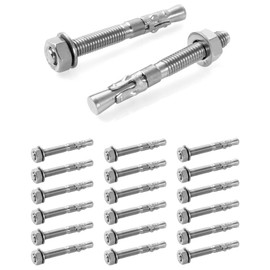 QWORK 20 Pack 5/16" X 2-3/4" 316 Stainless Steel Wedge Anchor for Office, Garage, Marine