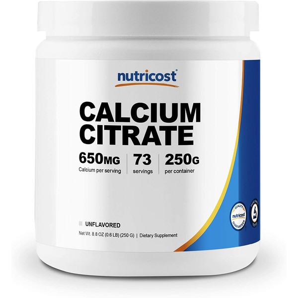 Nutricost Pure Calcium Citrate Powder (250 Grams) Unflavored