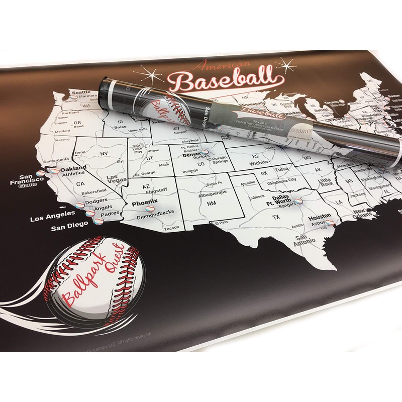 Baseball Stadium Map - Sports Gift for Baseball Fans