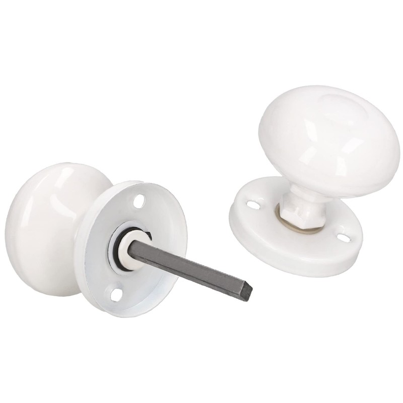 KOTARBAU® White Rotating Door Knob. Ideal Equipment for Garage Side