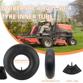 AZIEMARS 4.10/3.50-4 Heavy Duty Replacement Inner Tube with TR-13 Straight Valve Stem (2-Pack) - for Wheelbarrows, Mowers, Hand Trucks and More
