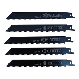Kyocera (Formerly Ryobi) Reciprocating Saw Blades for Wood and Synthetic Resin, Coarse Cutting and Window Opening, 6.5 inches (165 mm), Set of 5 No.53 66400137