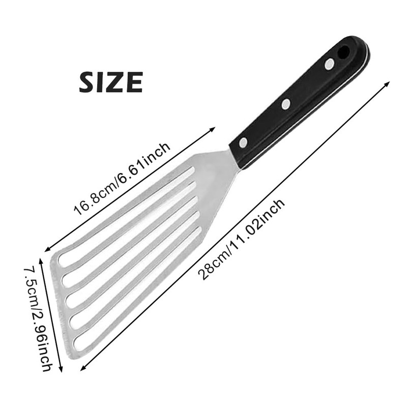 Fish Spatula, Stainless Steel Slotted Turner with Solid ABS Handle,