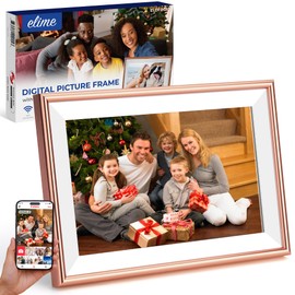 ELIME Digital Picture Frame - FRAMEO 10.1 Inch WiFi Digital Photo Frame with 16GB Storage, 1280x800 IPS Touch Screen, Auto-Rotate, Wall Mountable - Virtual Photo Frame (Blush Rose Gold, 10.1")